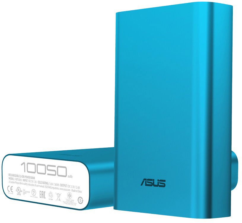 Внешний аккумулятор ASUS ZenPower ABTU005 (литий-ионный, 10050mAh, USB - 2.4A max, вход 2A, blue)