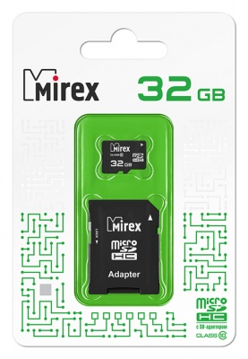 Карта памяти SDmicro Card 32GB Mirex (Class 10, адаптер SD)