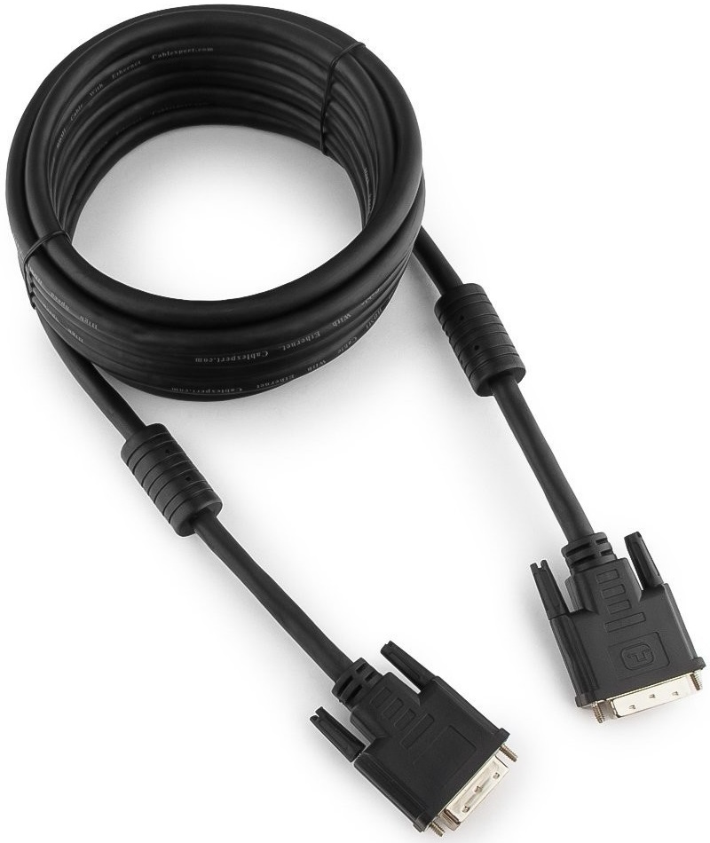 Кабель DVI (m) - DVI (m) 4.5m (CC-DVI2L-BK-15, dual link, 2 ферритовых фильтра, экранированный, black) Cablexpert