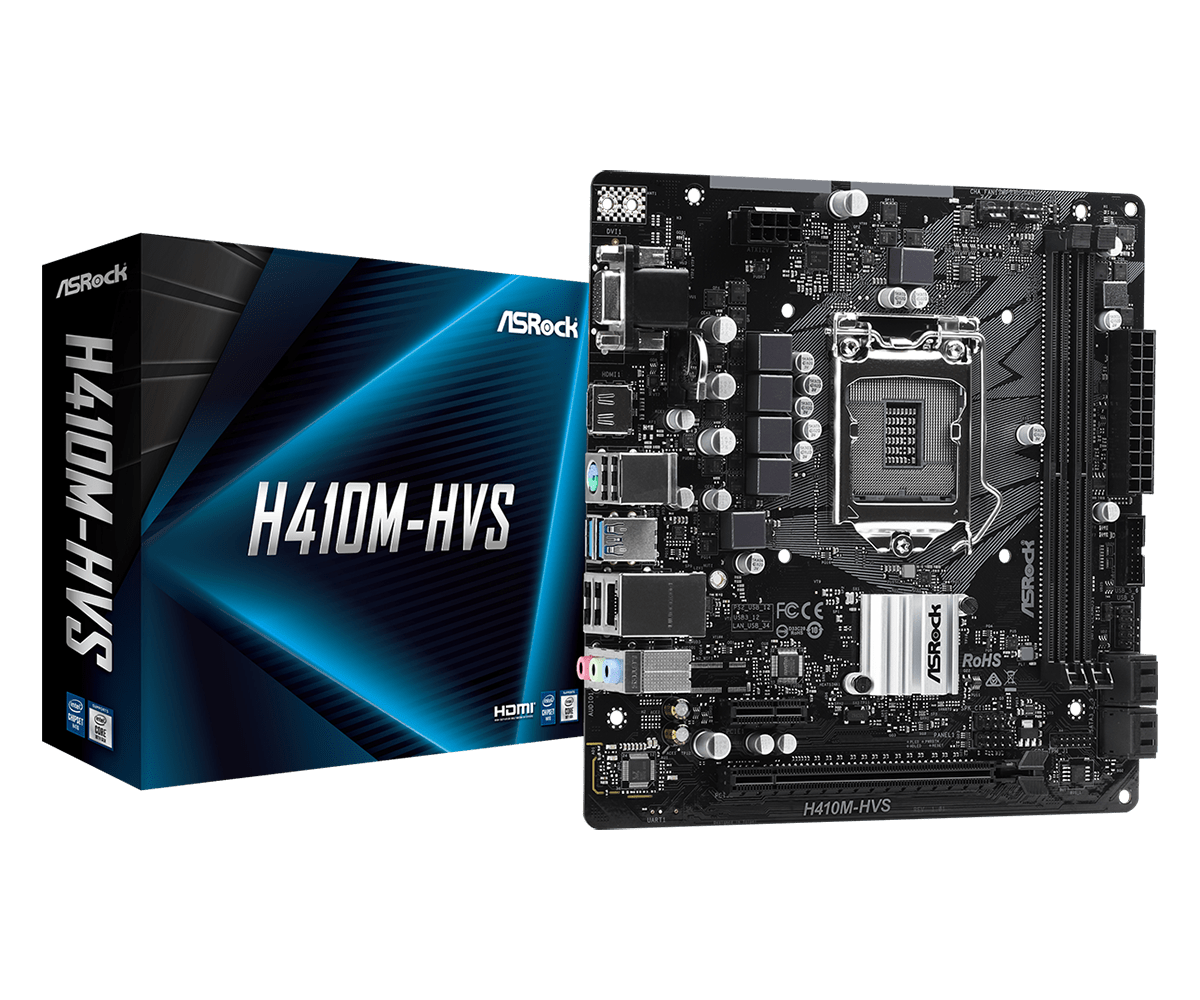 Материнская плата ASRock H410M-HVS (s1200, mATX) RTL