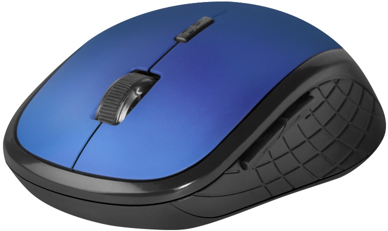 Мышь беспроводная Defender Aero MM-755 (optical, 1600dpi, 2xAAA, бесшумный клик, black-blue)