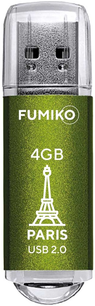 Флеш накопитель USB 2.0 4Gb FUMIKO PARIS (FPS-21, 30MB/s, green)