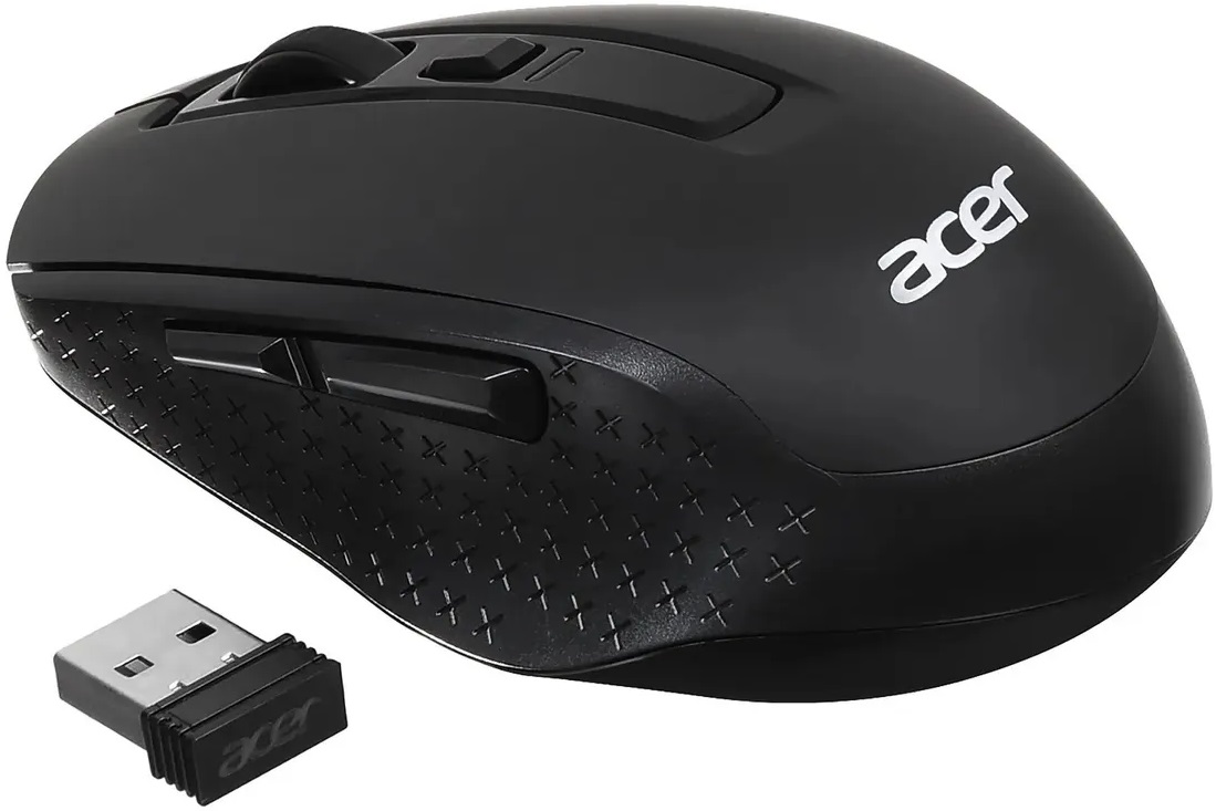 Мышь беспроводная Acer OMR070 (optical, 1600dpi, AA, soft-touch, black)