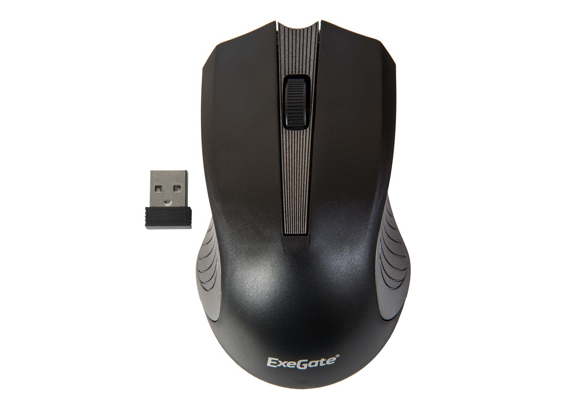 Мышь беспроводная ExeGate Office Standard SR-9015BG (optical, 1200dpi, 2xAAA (нет в комплекте), black-grey)
