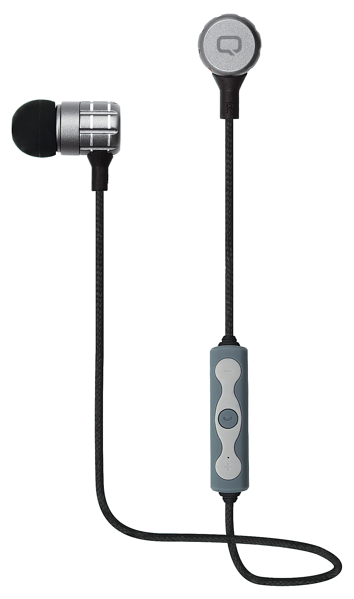 Гарнитура QUMO Freedom Pulse (затычки, беспроводная, Bluetooth 4.2, с микрофоном, 120mAh, до 3.5 часов работы от батареи, black-grey)