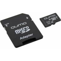 Карта памяти SDmicro Card 32Gb QUMO (QM32GMICSDHC10U3, Class 10, UHS-I U3, 90/35MB/s, адаптер SD)