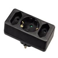 Тройник Hama (H-108845, 3 розетки, black) OEM