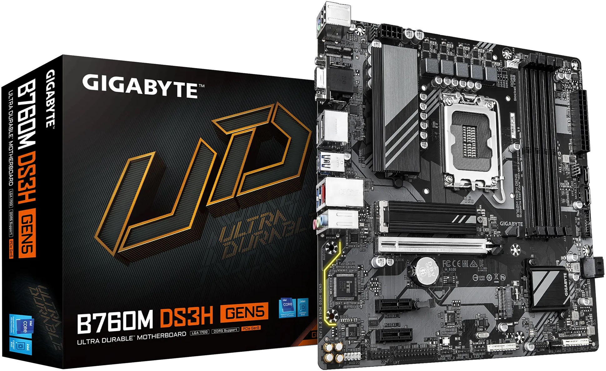 Материнская плата Gigabyte B760M DS3H GEN5 (s1700, DDR5, mATX) RTL