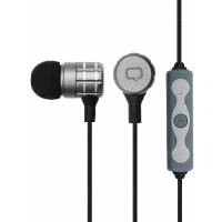 Гарнитура QUMO Freedom Pulse (затычки, беспроводная, Bluetooth 4.2, с микрофоном, 120mAh, до 3.5 часов работы от батареи, black-grey)