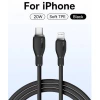 Кабель Type-C --> Lightning 1.2m (20W, быстрая зарядка, силиконовый, black) Baseus