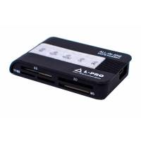 Карт-ридер L-PRO #1145 (microSD, SDHC, M2, MMC, MS, CF, XD, MS Duo, RS-MMC, black, USB2.0)