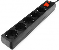 Сетевой фильтр Гарнизон (ECL-5-B-1.4, 5 розеток, 1.4 метра, 10A, black) OEM