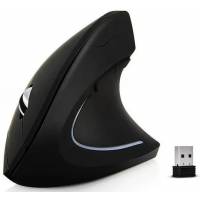 Мышь беспроводная Ergonomic (правая вертикальная, optical, 1600dpi, 2xAAA, soft-touch, black)