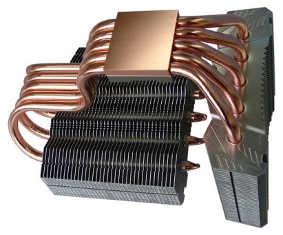 Вентилятор Titan TTC-NC55TZ/V2 (RB) (1150/1151/1155/1156/1366/2011/2066/775/AM2/AM3/AM4/FM1/FM2, 120mm + 140mm, Al, 700-2200rpm, 8-38dBa, 5 тепловых трубок, полированное основание, 4pin, 220W) RTL