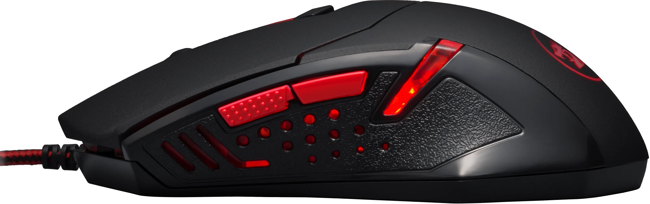 Игровой набор Redragon M601BA - Мышь (USB, optical, 3200dpi, игровая, подсветка, программируемая, soft-touch, black-red) + Коврик для мыши (тканевый на резиновой основе, игровой, black-red, 330x260x3mm)