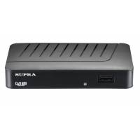Тюнер для цифрового ТВ внешний / Медиа-проигрыватель Supra SDT-77 (1080p, DVB-T/T2, HDMI, USB, Time Shift, black)