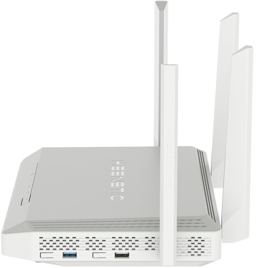 Роутер Keenetic Giant (KN-2610) (1267Mbps, 2.4/5GHz, 9 ports, 1000Mbps, 4 внешние съёмные антенны 5dBi, SFP 1000Mbps, USB 3.0, USB Printer/FTP Server/3G/4G, white-grey)