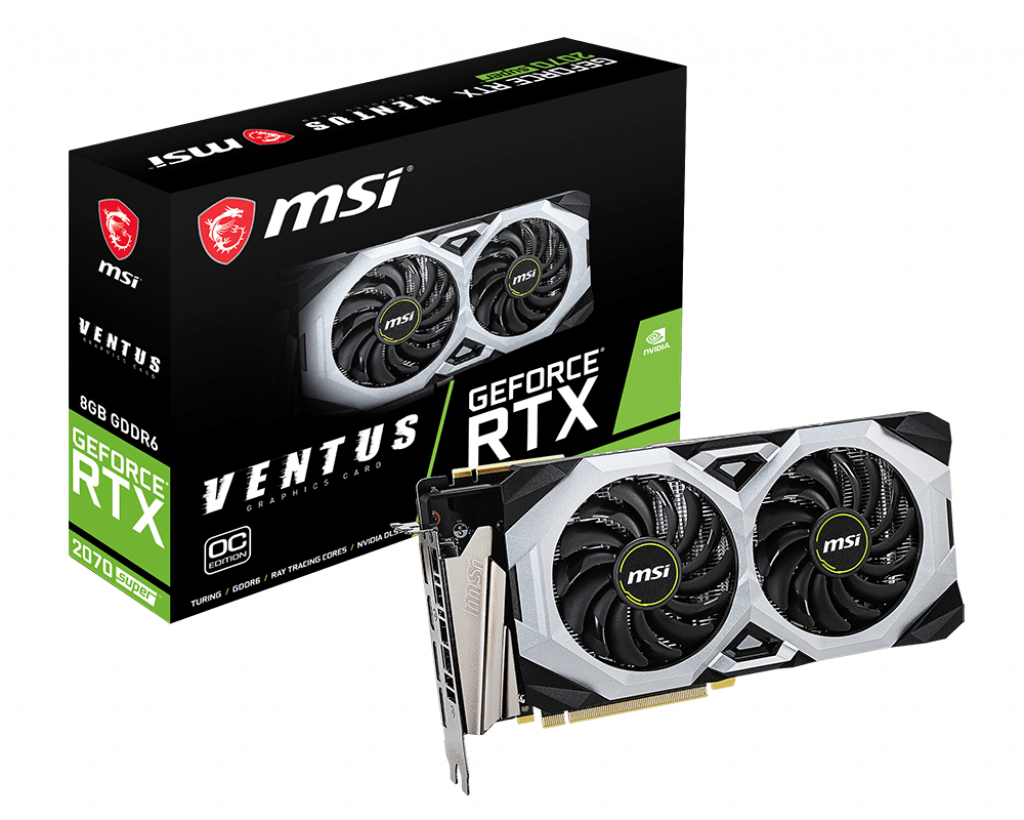 Видеокарта MSI GF RTX2070 SUPER VENTUS OC 8Gb (RTX 2070 VENTUS OC, 256bit, GDDR6, HDMI+3xDP) RTL