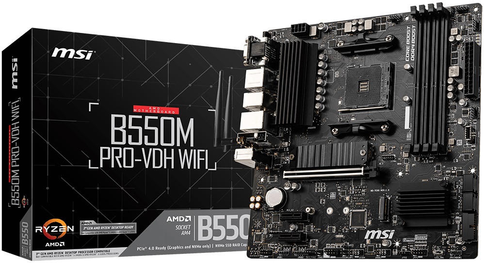 Материнская плата MSI B550M PRO-VDH WIFI (AM4, mATX) RTL