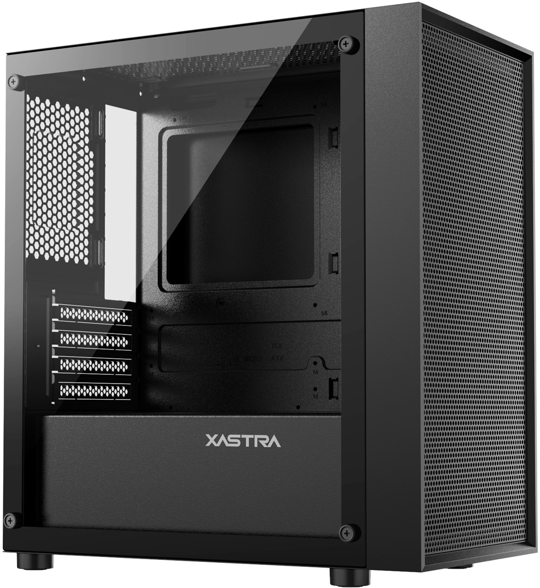 Корпус XASTRA A305M 3FRGB (без БП, mATX, USB3.0, 3x rainbow LED Fan, black)
