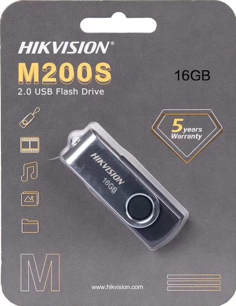 Флеш накопитель USB 2.0 16Gb HIKVISION M200S (HS-USB-M200S, black)