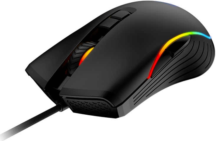 Мышь MSI FORGE GM300 (USB, optical, 7200dpi, подсветка, игровая, soft-touch, 1.5m, black)