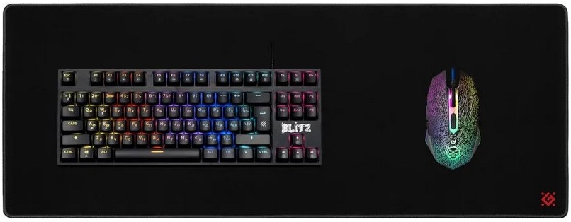 Коврик для мыши Defender (Black XXL One, тканевый на резиновой основе, игровой, black-red, 680x240x5mm)