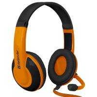 Наушники Defender Warhead G-120 (накладные закрытые, c микрофоном, игровые, 2m, промо-код "War Thunder", black-orange)