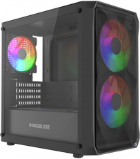 Корпус Powercase Mistral Micro A3B ARGB V2 (CMMAB-A3-V2) (без БП, mATX, USB3.0, 3x ARGB Fan, black)