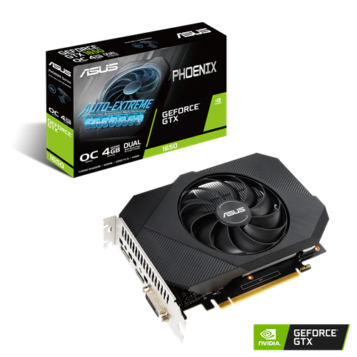Видеокарта ASUS GF GTX1650 4Gb (PH-GTX1650-O4GD6, 128bit, GDDR6, DVI+HDMI+DP) RTL