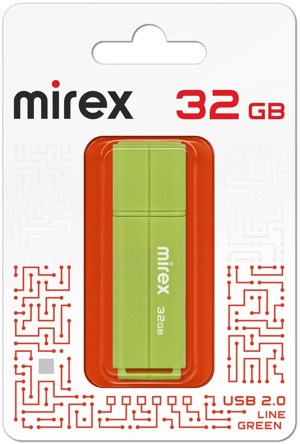 Флеш накопитель USB 2.0 32Gb Mirex Line (green)