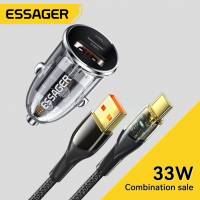 Зарядно устройство от прикуривателя Essager F712 (12/24V - USB, USB Type-C, 5V/3A, 9V/3A, 12V/2.5A, 20W/1.5A, 33W max, кабель Type-C 1m, black)