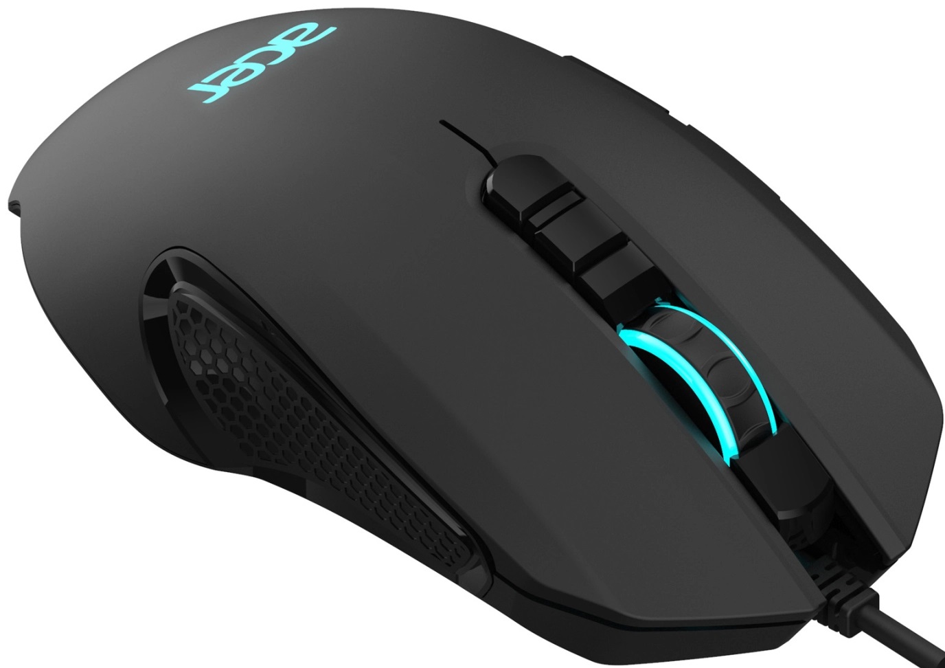 Мышь Acer OMW160 (USB, optical, 6400dpi, игровая, RGB подсветка, soft-touch, 1.8m, black)