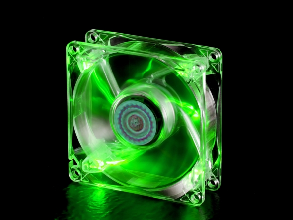 Вентилятор COOLER MASTER BC 80 Green LED Fan (R4-BC8R-18FG-R1, 80x80x25mm, Sleeve, 1800rpm, 19dBa, 3pin) RTL