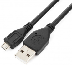 Кабель USB 2.0 Am - micro USB 0.3m (CCP-mUSB2-AMBM-0.3M, экранированный, black) Cablexpert