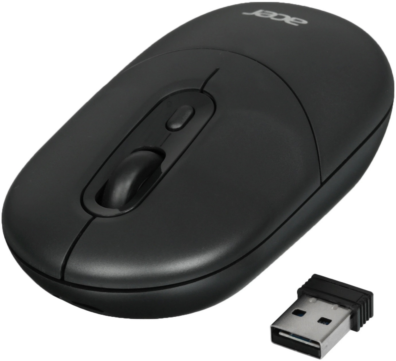 Мышь беспроводная Acer OMR301 (ZL.MCECC.01T) (Bluetooth/2.4GHz, optical, 1600dpi, аккумулятор 500mAh, бесшумный клик, подсветка, black)