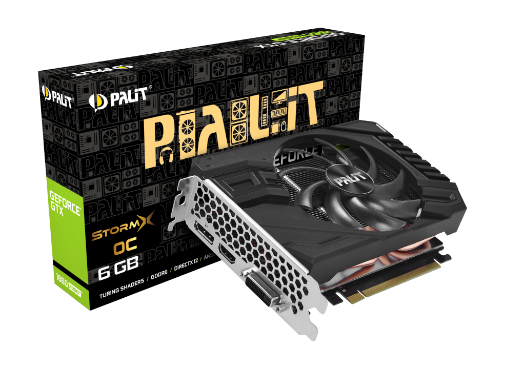 Видеокарта Palit GF GTX1660 SUPER STORMX OC 6Gb (192bit, GDDR6, DVI+HDMI+DP) RTL