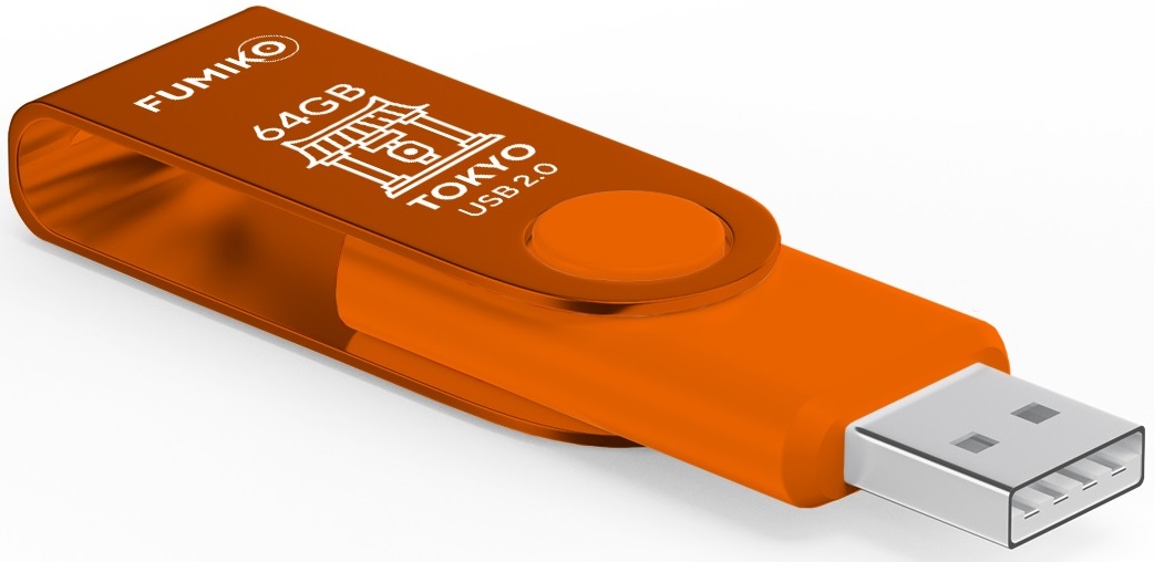 Флеш накопитель USB 2.0 64Gb FUMIKO TOKYO (FTO-35, 30MB/s, orange)