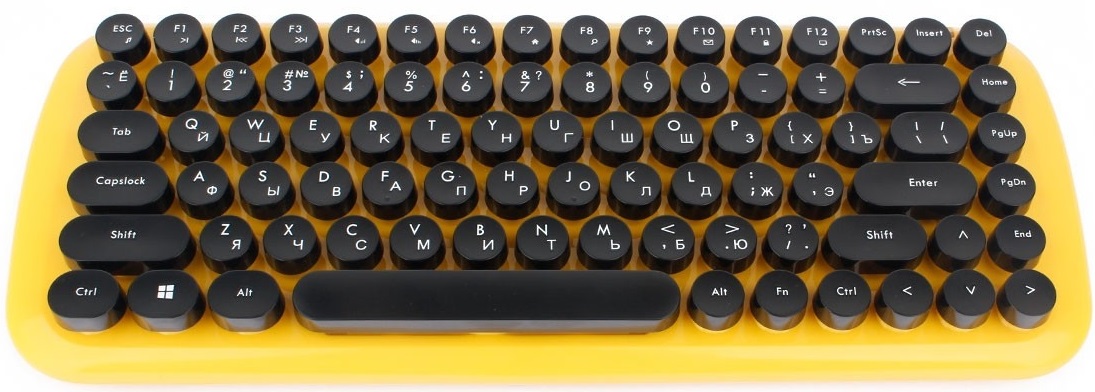 Клавиатура+мышь беспроводные Gembird KBS-9000 (yellow)