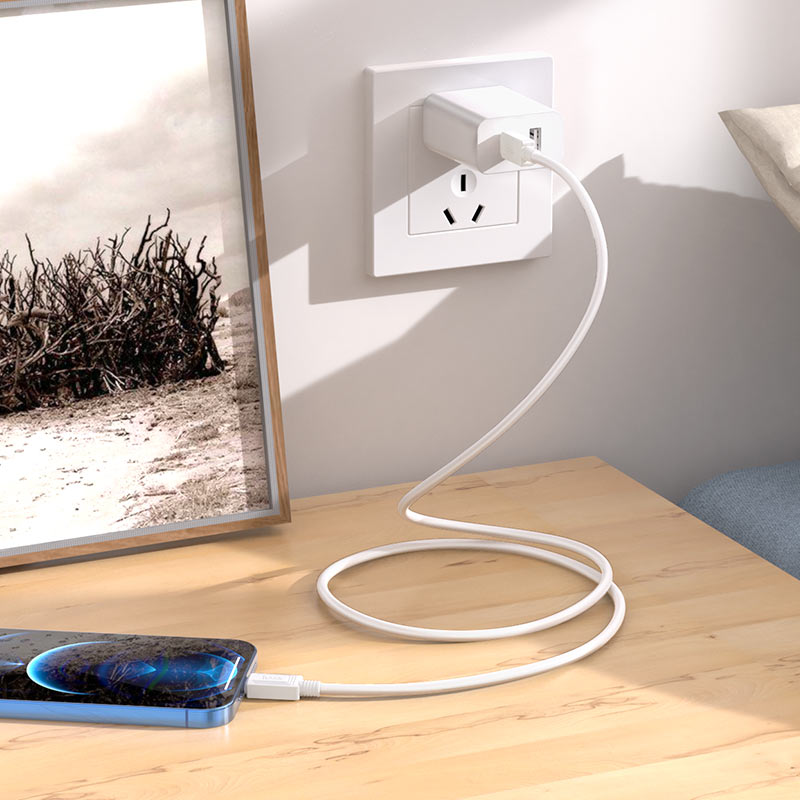 Кабель USB 2.0 Type-C - Lightning 1.0m (X73 iP PD, 3A, 27W, быстрая зарядка, PD, white) hoco
