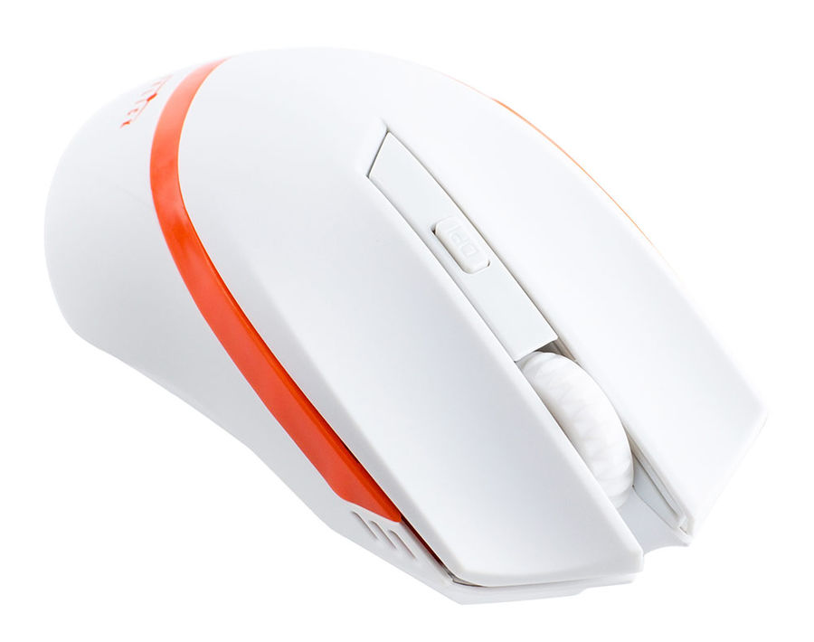 Мышь беспроводная Oklick 630LW (optical, 1600dpi, 2xAA, white-orange)