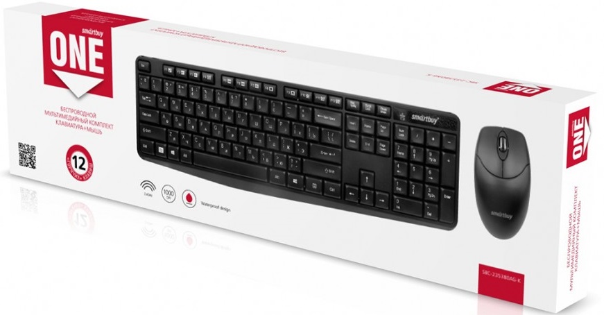Клавиатура+мышь беспроводные Smartbuy ONE (SBC-235380AG-K, black)