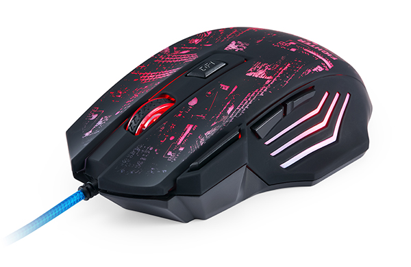 Мышь Qumo Fighter M38 (USB, optical, 3200dpi, 4 цвета подсветки, black)
