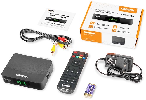 Тюнер для цифрового ТВ внешний / Медиа-проигрыватель CADENA CDT-2388S (1080p, DVB-T/T2, HDMI, JPEG, MKV, USB, Time Shift, black)