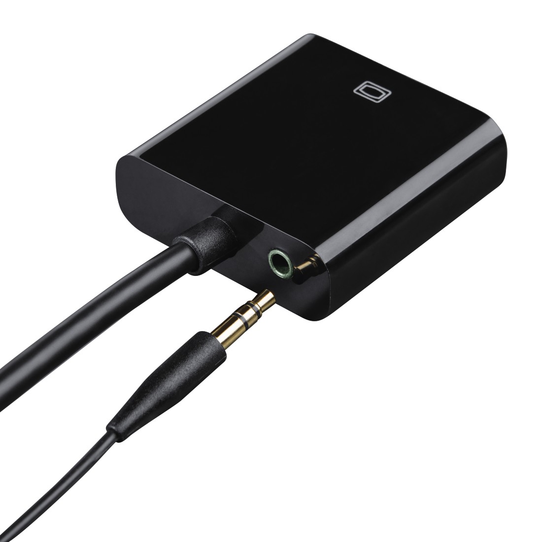 Конвертер HDMI (m)  -> VGA (f) + 3.5 Jack (f) (054569, 1920x1080p, с позолоченными контактами, 0.1m, black) Hama