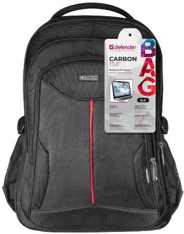 Рюкзак для ноутбука Defender Carbon (15.6", black-red)