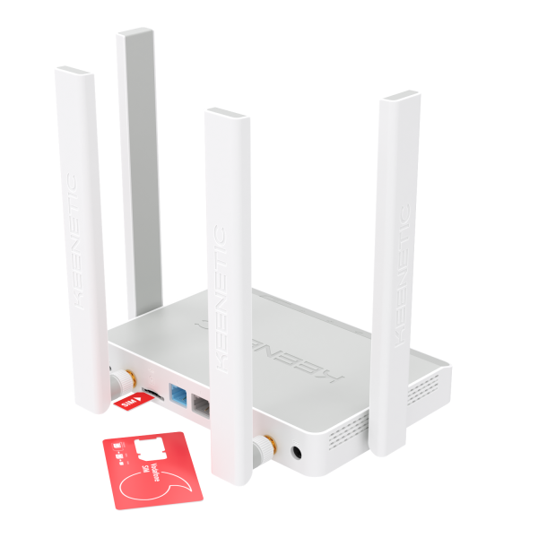 Роутер Keenetic Runner 4G (KN-2211) (300Mbps, 2.4GHz, 3 ports, 100Mbps, 4 внешние съёмные антенны 5dBi, 4G LTE, Micro SIM, white)