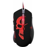 Мышь QUMO Axe M07 (USB, optical, 3200dpi, игровая, 7 цветов подсветки, 1.8m, soft-touch, black)