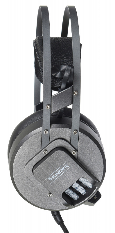Наушники Oklick THUNDER HS-L550G (полноразмерные закрытые, с микрофоном, регулятор, игровые, 2.2m, подсветка, black-grey)