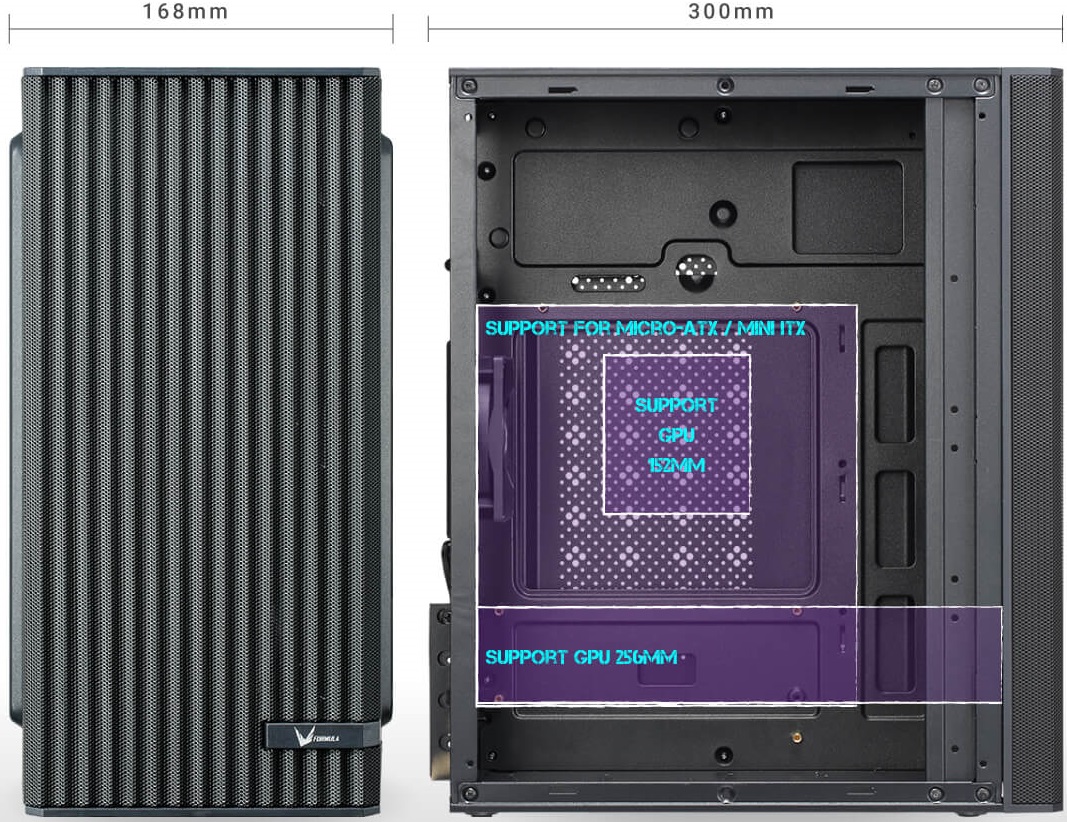 Корпус Formula Air Mesh G1 (без БП, mATX, USB3.0, 1x Fan, black)